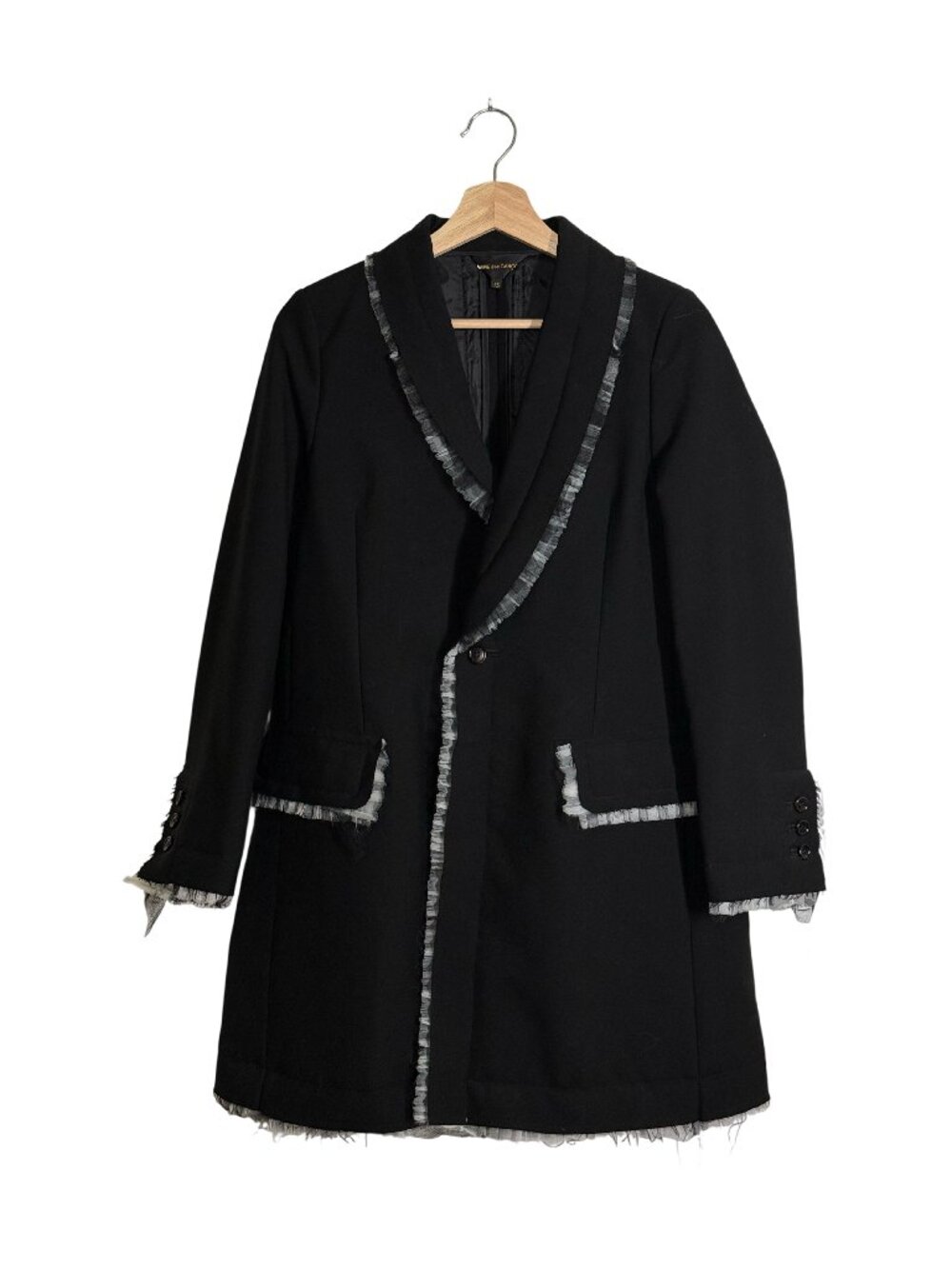 Comme Des Garcons 2018AW Scrap Patchwork Tulle Trim Quilted Padded Coat